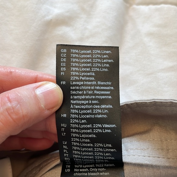 Cos Wide Leg Linen Blend Cargo Pants Tan Color Size 4 Effortless Casual Summer - Picture 7 of 11